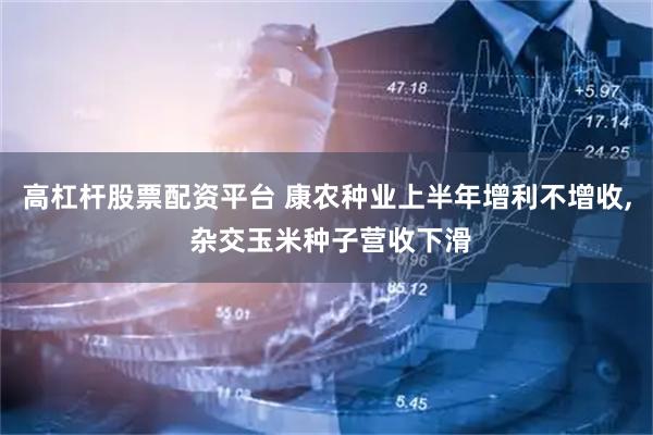 高杠杆股票配资平台 康农种业上半年增利不增收, 杂交玉米种子营收下滑